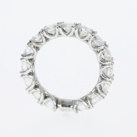 Diamond Eternity Ring Round 14K White Gold 3.90 TCW D/VS2 - Picture 6 of 7